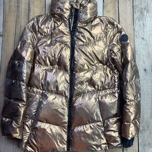Michael Kors Gold Puffer Jacket Womens Size XS